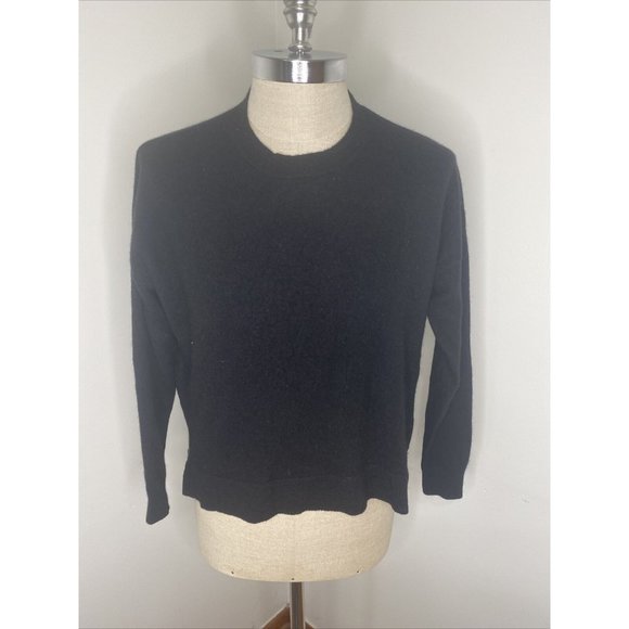 C By Bloomingdales Sweater Cashmere Crew Neck Black Size XL Size Zippers - Picture 1 of 7
